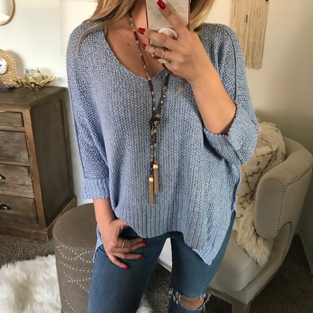 LAST1• Ice Blue Staple Pullover Knit - Picture 3 of 8